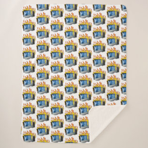 Computer Fire Sherpa Blanket