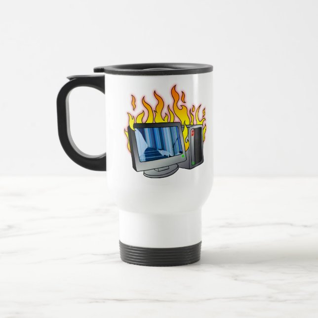 Computer Fire Travel/Commuter Mug (Left)