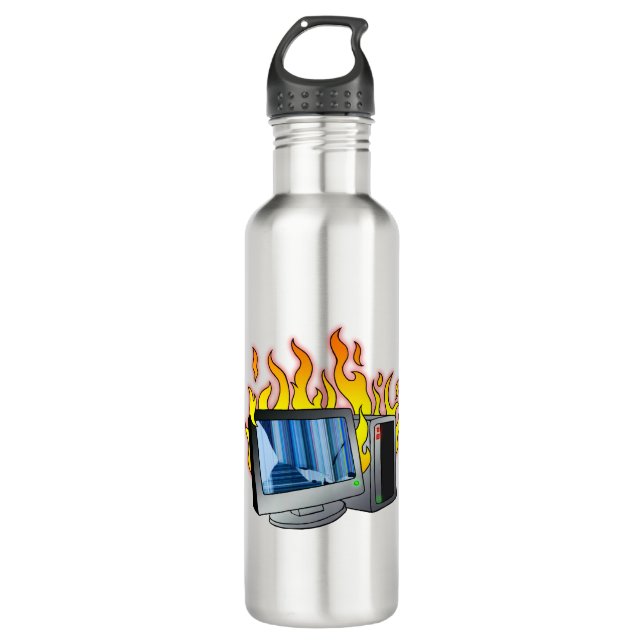 Computer Fire Water Bottle (Front)