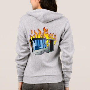 Computer Fire Women's Bella+Canvas Full-Zip Hoodie