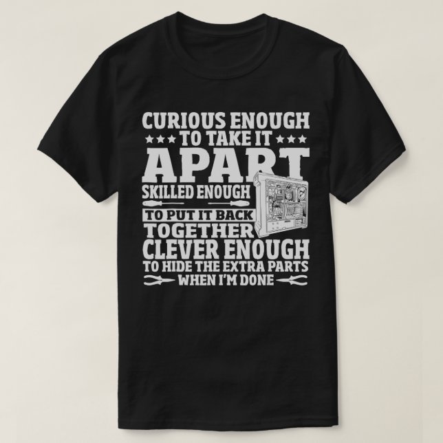 Computer Fixing Information Technology Computer Re T-Shirt (Design Front)