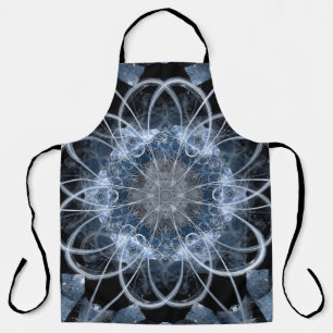 Computer fractal illustration of grey blue winter apron