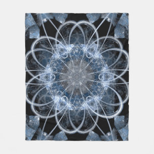 Computer fractal illustration of grey blue winter fleece blanket