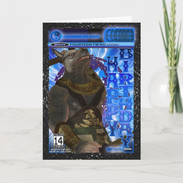 Computer Game Fan Birthday Card (Front)