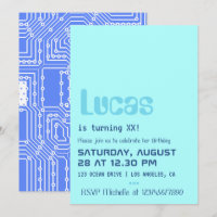 Computer Geek Birthday Party Invitation