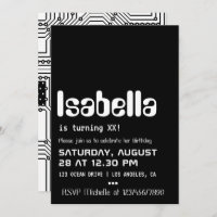 Computer Geek Birthday Party Invitation