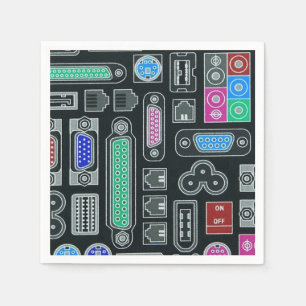 Computer Geek Black Input Pattern Napkins