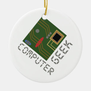 Computer Geek Ceramic Tree Decoration