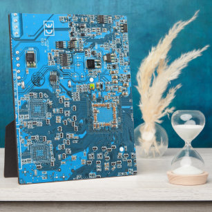 Computer Geek Circuit Board Blue Plaque