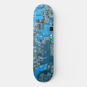 Computer Geek Circuit Board - blue Skateboard