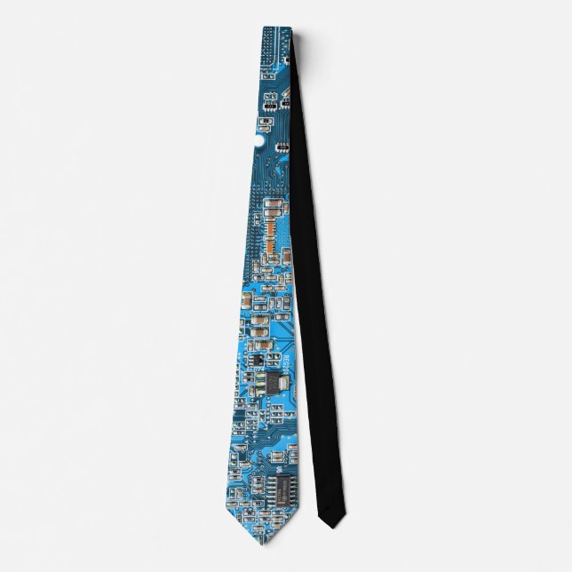 Computer Geek Circuit Board Blue Tie (Front)
