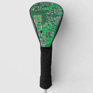 Computer Geek Circuit Board Green Golf Head Cover