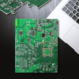 Computer Geek Circuit Board - Green Jigsaw Puzzle