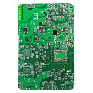 Computer Geek Circuit Board Green Magnet
