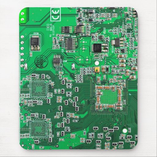 Image of Computer Geek Circuit Board - green Mouse Mat