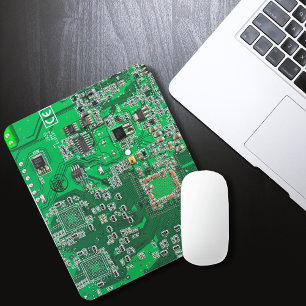 Computer Geek Circuit Board - green Mouse Mat