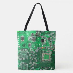 Computer Geek Circuit Board Green Tote Bag