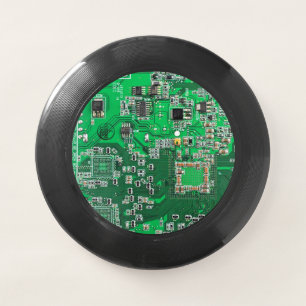 Computer Geek Circuit Board Green Wham-O Frisbee