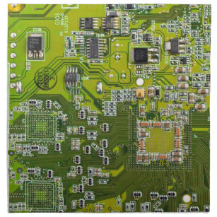 Computer Geek Circuit Board Light Green Napkin