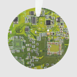 Computer Geek Circuit Board Light Green Ornament