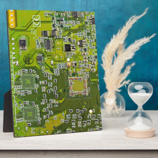Computer Geek Circuit Board Light Green Plaque (Side)