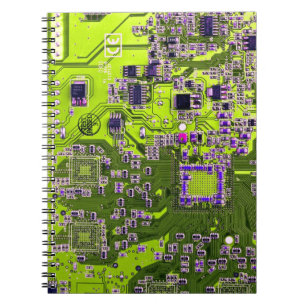 Computer Geek Circuit Board - neon yellow Notebook
