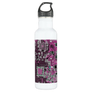 Computer Geek Circuit Board Purple 710 Ml Water Bottle