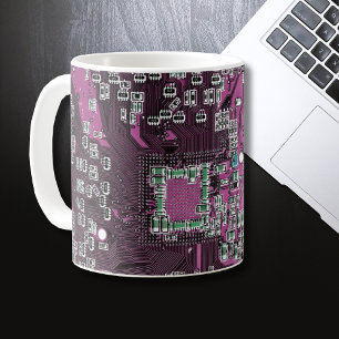 Computer Geek Circuit Board Purple Coffee Mug