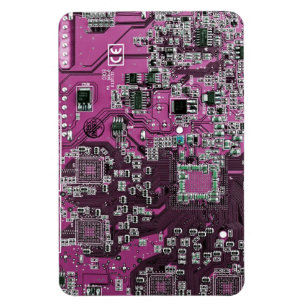 Computer Geek Circuit Board Purple Magnet