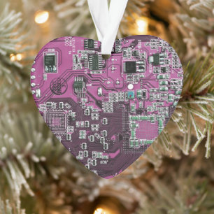 Computer Geek Circuit Board Purple Ornament