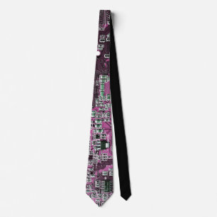 Computer Geek Circuit Board Purple Tie