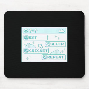Computer Geek Eat Sleep Cricket Repeat Boys Cool C Mouse Mat