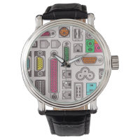 Computer Geek Input Pattern Wrist Watch
