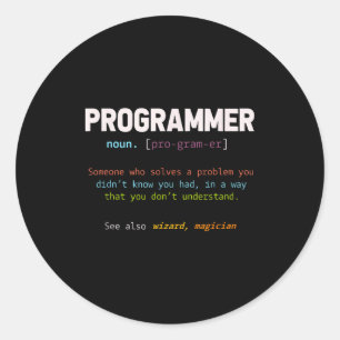 Computer Geek Nerd Gift Funny Programmer Classic Round Sticker