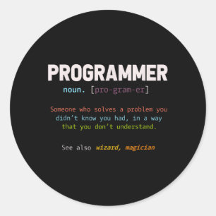 Computer Geek Nerd Gift Funny Programmer Classic Round Sticker