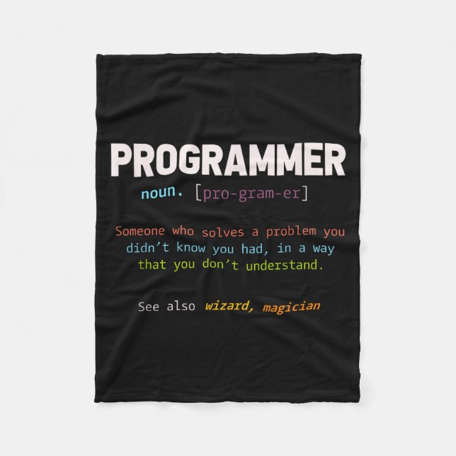Computer Geek Nerd Gift Funny Programmer  Fleece Blanket (Front)