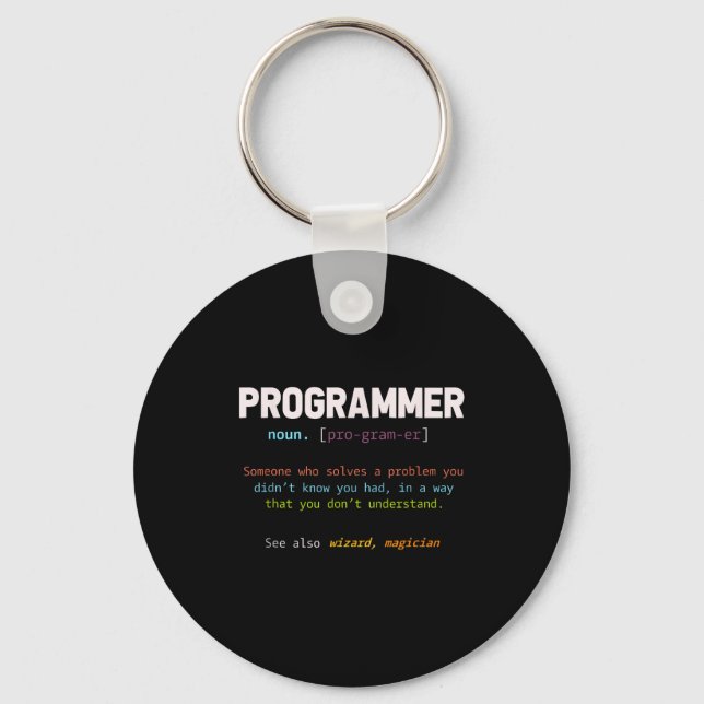 Computer Geek Nerd Gift Funny Programmer  Key Ring (Front)