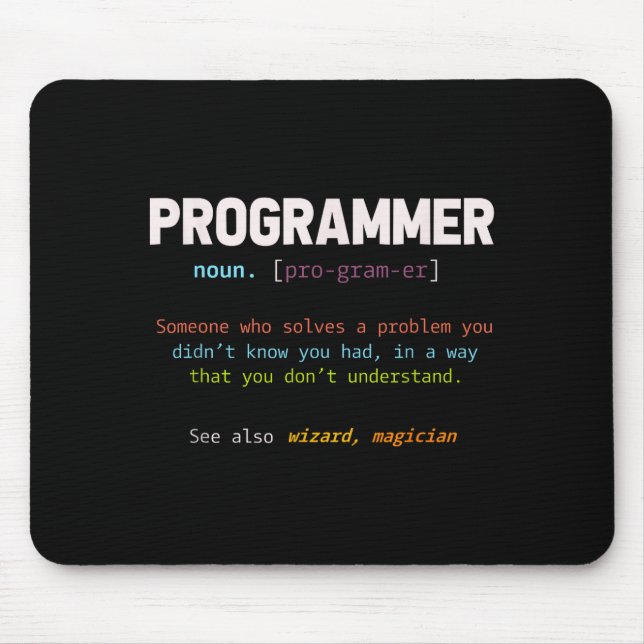 Computer Geek Nerd Gift Funny Programmer  Mouse Mat (Front)
