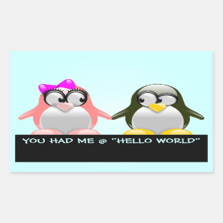 Computer Geek Valentine: Programming Language Love Rectangular Sticker