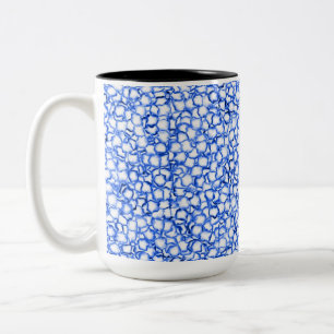 Computer-Generated Blue Petals Two-Tone Coffee Mug