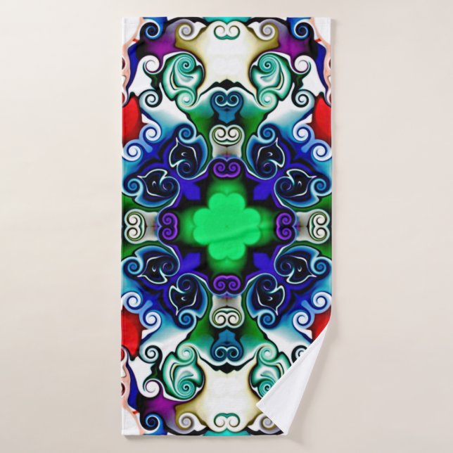 Computer graphics. Illustration of an abstract flo Bath Towel (Bath Towel)