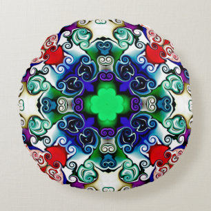 Computer graphics. Illustration of an abstract flo Round Cushion