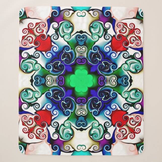 Computer graphics. Illustration of an abstract flo Sherpa Blanket (Front)