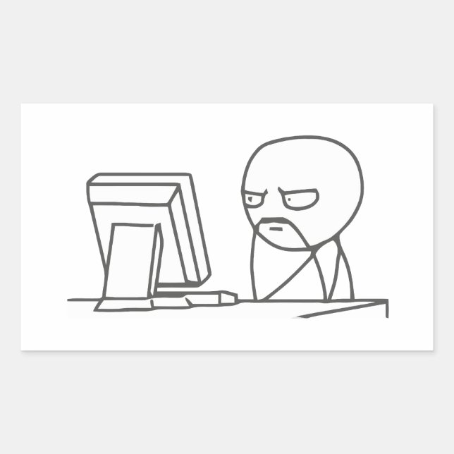 Computer Guy Meme‏ - Rectangle Stickers (Front)