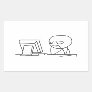 Computer Guy Meme‏ - Rectangle Stickers