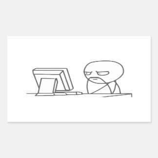 Computer Guy Meme - Rectangle Stickers