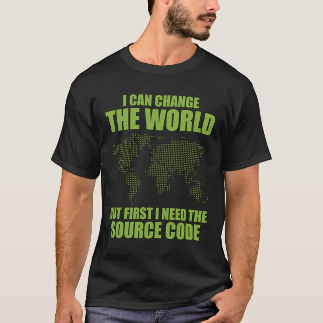 Computer Hacker Funny Source Code Cybersecurity T-Shirt (Front)
