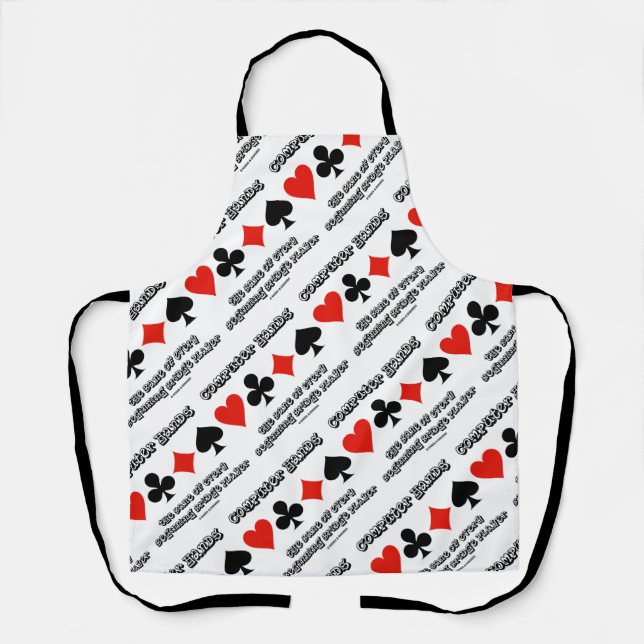 Computer Hands Bane Every Beginning Bridge Player Apron (Front)