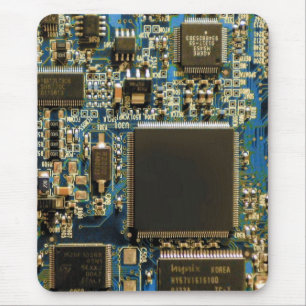 Computer Hard Drive Circuit Board - Blue Mouse Mat