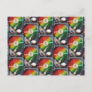 Computer Hard Drive Collage Postcard